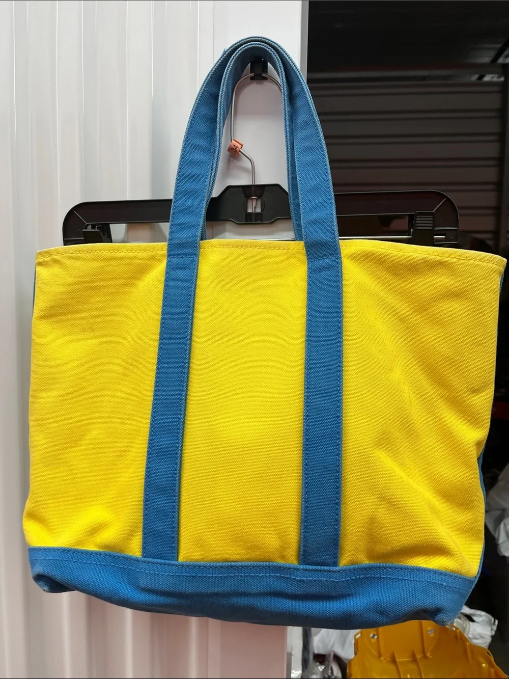 Polo by Ralph Lauren Yellow Canvas Tote with Blue Accents & Embroidered Logo